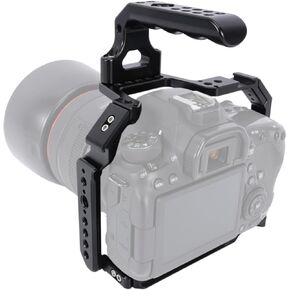 NICEYRIG 6D Camera Cage with Ergonomic Top Handle for Canon EOS 6D 6D Mark II, DSLR Videomaking Rig, Built-in Quick Release Plate for Arca-Style Dual Cold Shoe