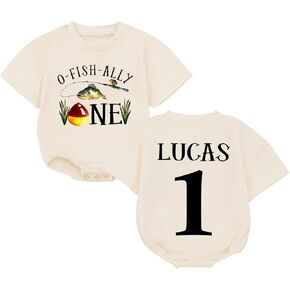 Personalized O Fishally One First Birthday Baby Romper, Personalized Ofishally One Birthday Outfit