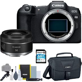 Canon EOS R8 Mirrorless Camera with RF 50mm f/1.8 STM Lens Bundle (5 Items)