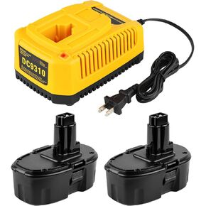 2Pack 18V 5.0Ah Battery and Charger Kit for Dewalt 18V XRP Battery DC9096 DC9099 DW9098 with DC9310 18Volt Battery Charger Compatible with Dewalt 18 Volts Batteries