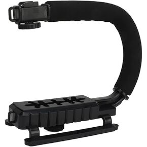 Video Action Stabilizing Handle Grip Handheld Stabilizer, Aluminum Alloy and ABS U Type Camcorder Handheld Stabilizer for Camera Camcorder
