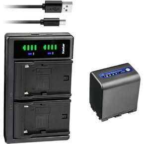 Kastar 2-Pack NP-QM91D Battery and LTD2 USB Charger Compatible with Sony CCD-TRV128 CCD-TRV138 CCD-TRV150 CCD-TRV208 CCD-TRV218 CCD-TRV228 CCD-TRV250 CCD-TRV308 CCD-TRV318 CCD-TRV328 CCD-TRV338 Camera