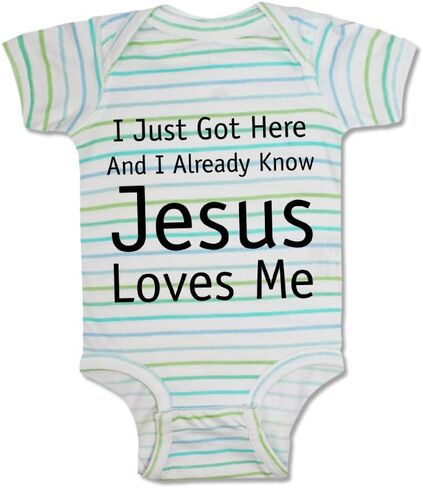Cute Rascals Custom Baby Bodysuit Just Got Here and Know Jesus Loves Me Christian Jesus God Cotton in Saudi Arabia