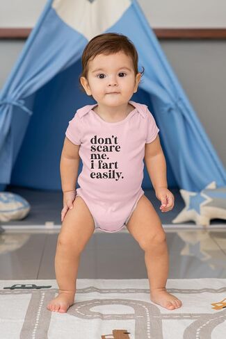Go All Out Don't Scare Me I Fart Easily Funny Infant Creeper in Saudi Arabia