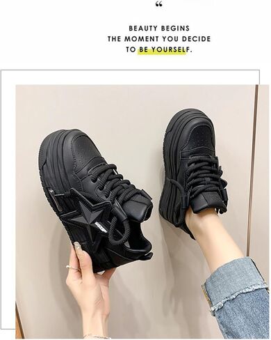 Women's Sneakers Exaggerated Star Chunky Platform Bold Retro Streetwear Shoes Thick Sole Y2K Fashion Daily Outfits in Saudi Arabia