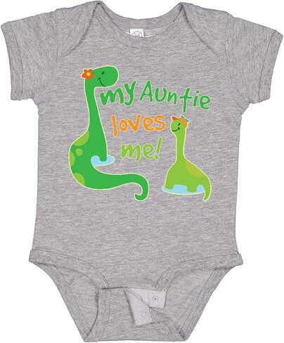 inktastic My Auntie Loves Me Dinosaur Baby Bodysuit in Saudi Arabia
