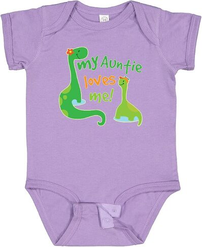 inktastic My Auntie Loves Me Dinosaur Baby Bodysuit in Saudi Arabia