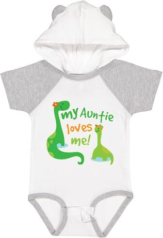 inktastic My Auntie Loves Me Dinosaur Baby Bodysuit in Saudi Arabia