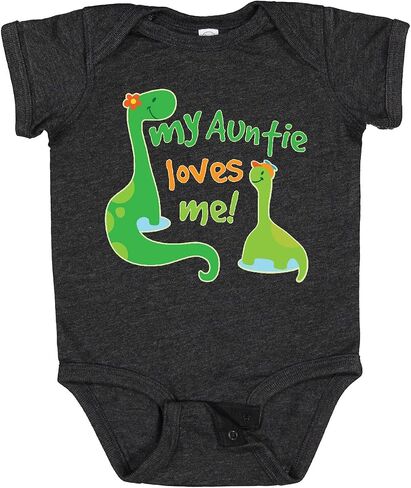 inktastic My Auntie Loves Me Dinosaur Baby Bodysuit in Saudi Arabia