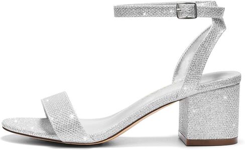 Wide Width Heels Women's Chunky Heels Open Toe Ankle Strap Dress Sandals for Wide Foot Dress Shoes Dressy for Wedding, Party 2.5INCH in Kuwait