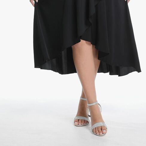 Wide Width Heels Women's Chunky Heels Open Toe Ankle Strap Dress Sandals for Wide Foot Dress Shoes Dressy for Wedding, Party 2.5INCH in Kuwait
