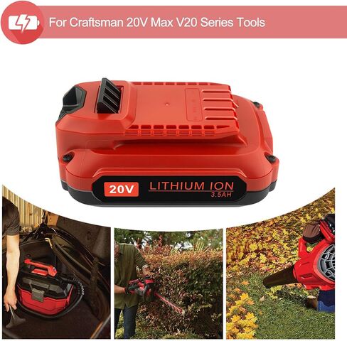 2Pack 20V 3.5Ah Replacement Craftsman V20 Lithium Battery and Charger Kit for CMCB202 CMCB204 CMCB206 CMCB201 CMCB100 CMCB124 with CMCB104 Craftsman 20V Charger in Saudi Arabia