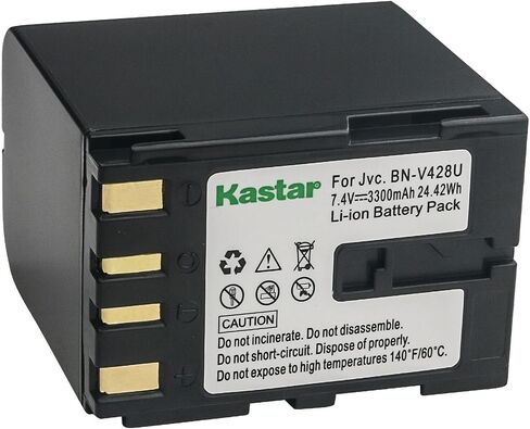 Kastar BN-V428 Battery 1-Pack Replacement for JVC GR-D32US, GR-D33, GR-D33US, GR-D34, GR-D34US, GR-D40, GR-D43, GR-D47, GR-D50, GR-D51, GR-D53, GR-D54, GR-D60, GR-D61, GR-D63, GR-D65 Camera in Kuwait