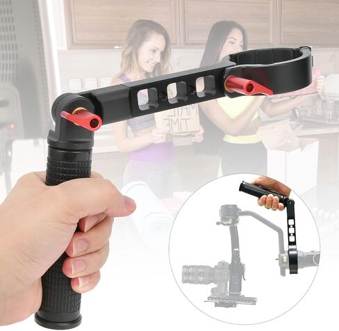 قبضة مقبض حبال زاوية قابلة للتعديل المعدنية ل ZHIYUN CRANE 2 ، مقبض مطاطي مريح ، مسامير 1/4in (أسود) in Kuwait