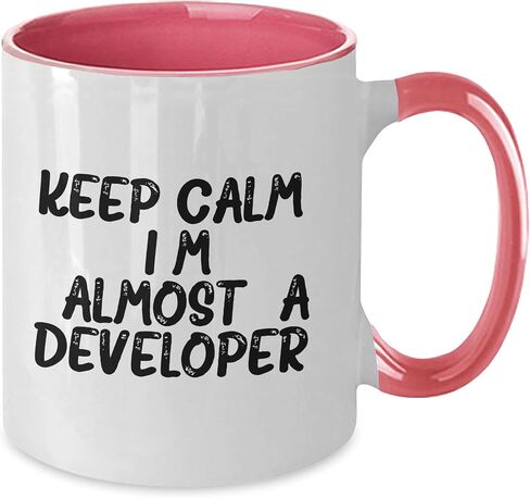 Keep Calm, I'm (almost) A Developer. - Funny Developer Gifts from Family - Two Tone Coffee Mug for Christmas in Saudi Arabia