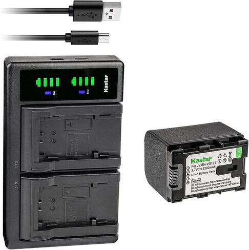 Kastar 1-Pack Battery and LTD2 USB Charger Replacement for JVC GZ-MS230AUS GZ-MS230BEU GZ-MS230BU GZ-MS230BUC GZ-MS230BUS GZ-MS230RU GZ-MS230RUC GZ-MS230RUS GZ-MS230U GZ-MS237-S GZ-MS240 GZ-MS240AUS in Kuwait