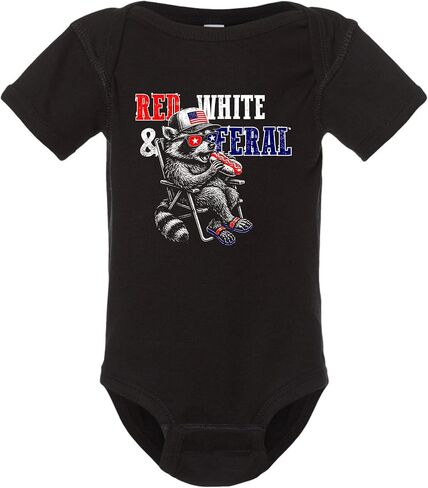 Go All Out Red White & Feral Funny Raccoon USA July 4th Infant Creeper in Saudi Arabia