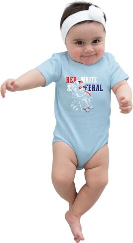 Go All Out Red White & Feral Funny Raccoon USA July 4th Infant Creeper in Saudi Arabia