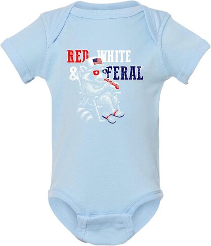 Go All Out Red White & Feral Funny Raccoon USA July 4th Infant Creeper in Saudi Arabia