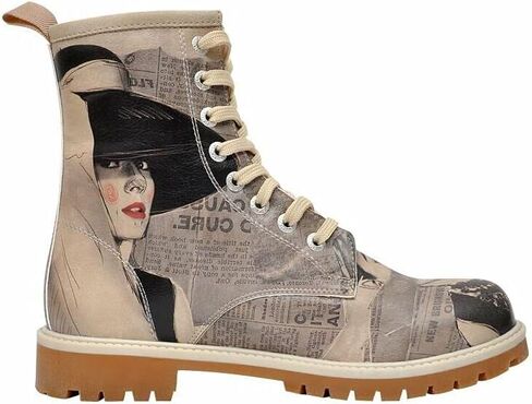 Personalize Your Life - Printed Long Boots - Lace Up Mid calf Boots for Women - Vegan, Environmentally Friendly and Handmade - Breathable Design in Saudi Arabia