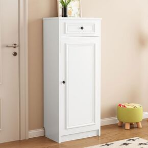 JHDXL Wooden Shoe Cabinet, Tall Shoe Rack, Cabinet for Closet Entryway Hallway, Shoe Organizer, Tall Narrow Shoe, Adjustable Shoe Rack Storage Organizer(Light Brown,50cm/19.7in)