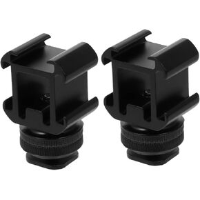 2 Pack Hot Shoe Bases Universal Camera Rig Stand Holder Aluminum Alloy for Light