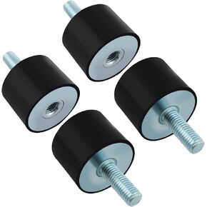 4Pcs M10 Thread Rubber Mounts VD Type Rubber 40x30mm Shock Absorber for Air Compressors/Garage Motor with Studs, Rubber Cylindrical Vibration Isolation Mount