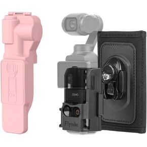 Pocket 3 Cover Wover Case and Backpack Mount ، Gimbal Lens Cap Screen Protector و Bag Belt Counter Strap Mount Mount Mount For DJI Osmo Pocket 3 Creator Combo Accessories (Pink)