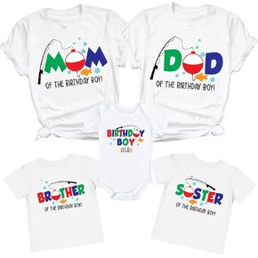 O-Fish-Ally One Birthday Outfit Bodysuit Baby Boy, Big Fishing Themed First Shirt Family Matching Shirts (Birthday Boy)