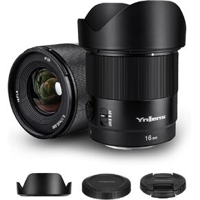 yongnuo yn16mm f1.8s عدسة زاوية واسعة للزاوية الواسعة للكاميرات sony eb غير المرآة /16 مم f1.8 الفتحة الكبيرة /التركيز التلقائي APS-C لـ Sony ZV-E10 ، A7III A7RIII ، A6700 ، A6400 ، A6600 ، A6100 ، A6100