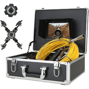 Sewer Camera, Sewer Camera,20M/30M/40M/50M IP68 HD Sewer Inspection Camera 1000TVL Drain Sewer Pipeline Industrial Endoscope System 7inch Monitor With 12PCS LED Ligh(30m)
