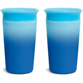 2 Miracle® 360 ° Color Change Cup for Toddlers Sippy Cups ، Toddler Cups Spill Proof مع تصميم طبيب أسنان موصى به ، وأكواب أطفال خالية من BPA ، سهلة التنظيف ، 9 أوقية ، (وردية)