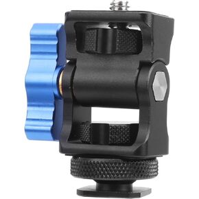 Portable Alloy Cold Shoe Ballhead | 360° Rotation & 180° Tilt for Monitors/Lights/Cameras | Universal 1 / 4in Screw Adapter | Sturdy Aluminum Alloy Construction