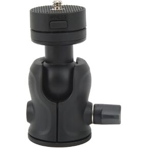 2 in 1 Mini Tripod Ball Head | 360 Degree Rotation & U Shaped Grooved | Phone Clip for Camera/Monopod/Sliding Rail | ABS Material, 1 / 4in Screw, 2Kg Load