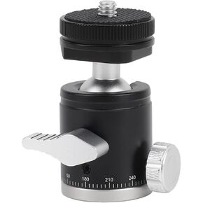 Mini Ball Head 360 Degree Rotatable | Aluminum Alloy Tripod Mount for Camera/Phone Holder/Photography | 1/4 Inch Screw & Cold Shoe Mount | 3KG Load Capacity