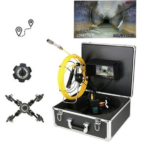 Sewer Camera, Sewer Camera With Meter Counter Sewer Pipe Inspection Camera Drain Sewer Pipeline Industrial Endoscope With 7inch For Pipe Inspection(30m)