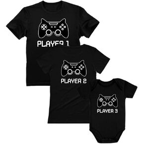 Tstars Family Matching Outfits Mom Dad Baby Son Daughter Player Gaming Shirts Gift Set