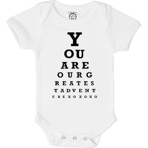 The Spunky Stork Unisex Baby You are Our Greatest Adventure Eye Chart Bodysuit