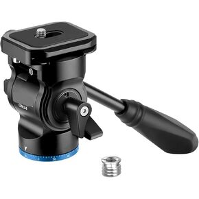 Tripod Head Pan Tilt Head with Quick Release Plate and Handle, Metal Camera Tripod Head Compatible with(Regular 8-9-10)