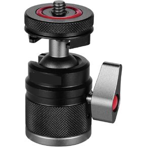 2 in 1 Ball Head Dual Use with 1/4 Screw Mount 360° Aluminum Alloy for Camera Phone Speedlite Tripod Selfie Stick