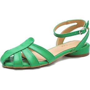 LIURUIJIA Women's Closed Toe Flat Sandals Comfortable Ankle Strap Strappy Boho Shoes Casual Dressy Summer Gladiator Sandals