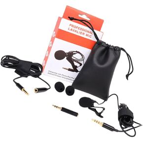 Yardwe 1set Lavalier Lapel Microphone Recording Mic Sturdy Clip -Interference Core for Live Streaming Interviews and Video Recording