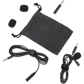 Yardwe 1set Lavalier Clip Microphone for Interviews Noise Reduction Portable Design Lightweight Laval Mic for Video Recording Easy to Attach to Lapel for Content and Vloggers