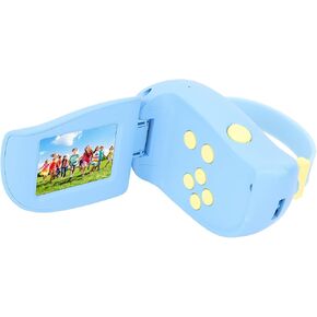 Camcorder, Anti Fall 1080P HD Wing Shape Camcorder Watertight for Travel (Blue)