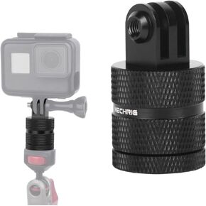حامل كاميرا الألومنيوم ، 360 درجة دوران 1/4 بوصة 20 محول حامل ثلاثي القوائم متوافق مع GoPro و Akaso و Insta360 و DJI Action 5 Pro & More Action Cameras
