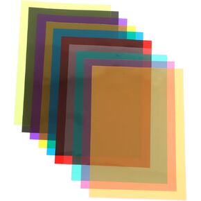 Nuobyty 10pcs PVC Color Correction Gel Filters Sheets Light Diffuser Sheets لمرحلة التصوير الفوتوغرافي وإضاءة الحفل