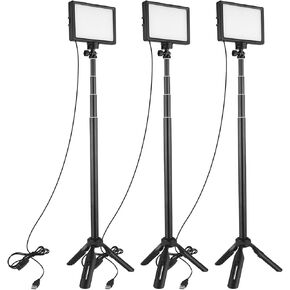 LED Video Light Kit, LED Light Photography with 120pcs 3200 to 5500K Beads 14 Level Dimmable, Adjustable Tripod Stand with 5 Filter Panels for Video Lighting, Live Streaming