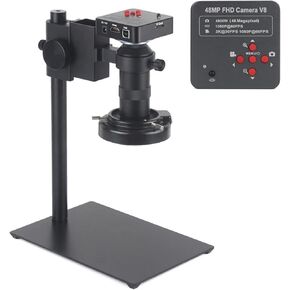 55MP 4K 2K USB HDMI VGA Type-C Digital Video Monocular Microscope Camera Continus Zoom 180X C-Mount Soldering Phone Repair Tools(E Set 130X)