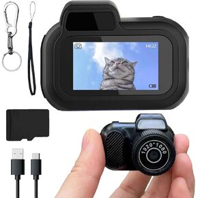 Zoomu Mini Camera Keychain, Zoomu 1080P Min i Digital Camera Keychain, with Led Flash Light and Hd Screen, 100 Mins Battery Life Mini Digital Cameras for Gift Travel Study (16G)