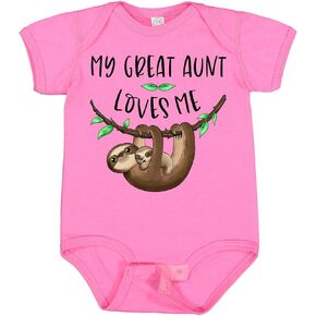 inktastic My Great Aunt Loves Me Cute Sloth and Baby Baby Bodysuit